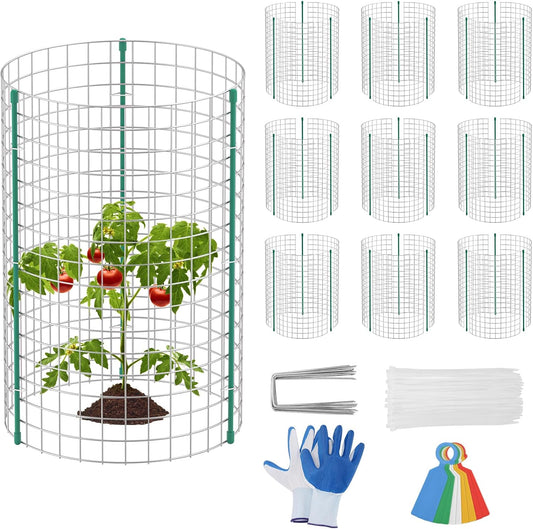 10 Set Plant Protectors from Animals, Galvanized Plant Cages for Outdoor