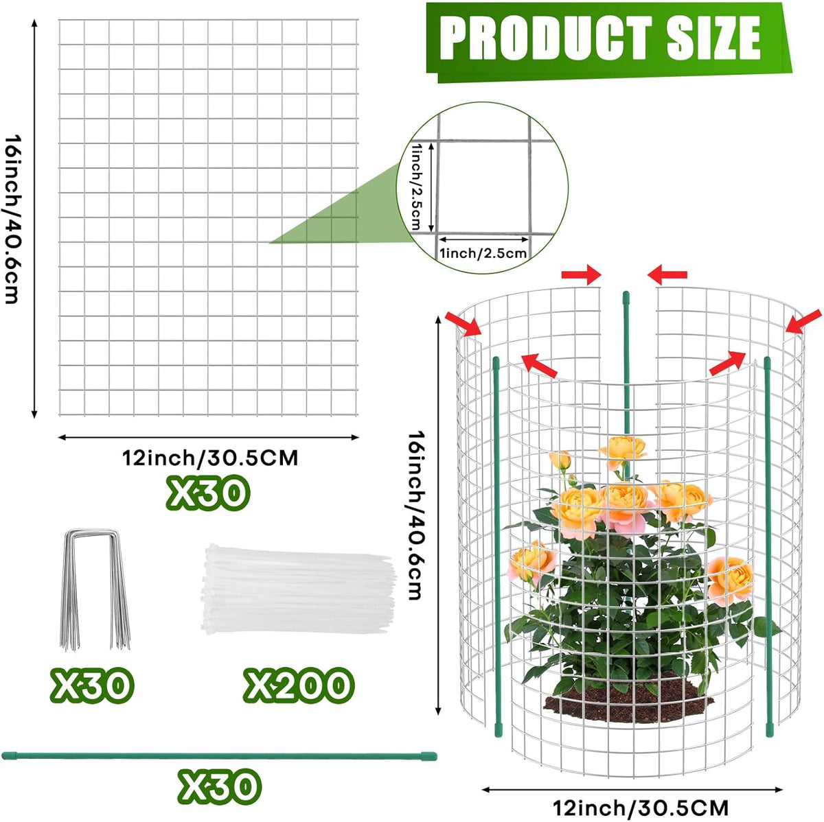10 Set Plant Protectors from Animals, Galvanized Plant Cages for Outdoor