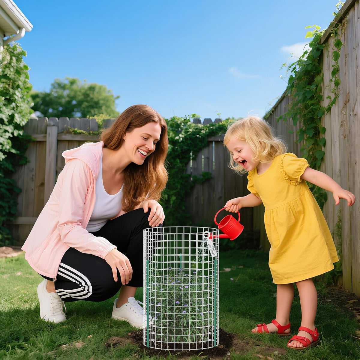 10 Set Plant Protectors from Animals, Galvanized Plant Cages for Outdoor