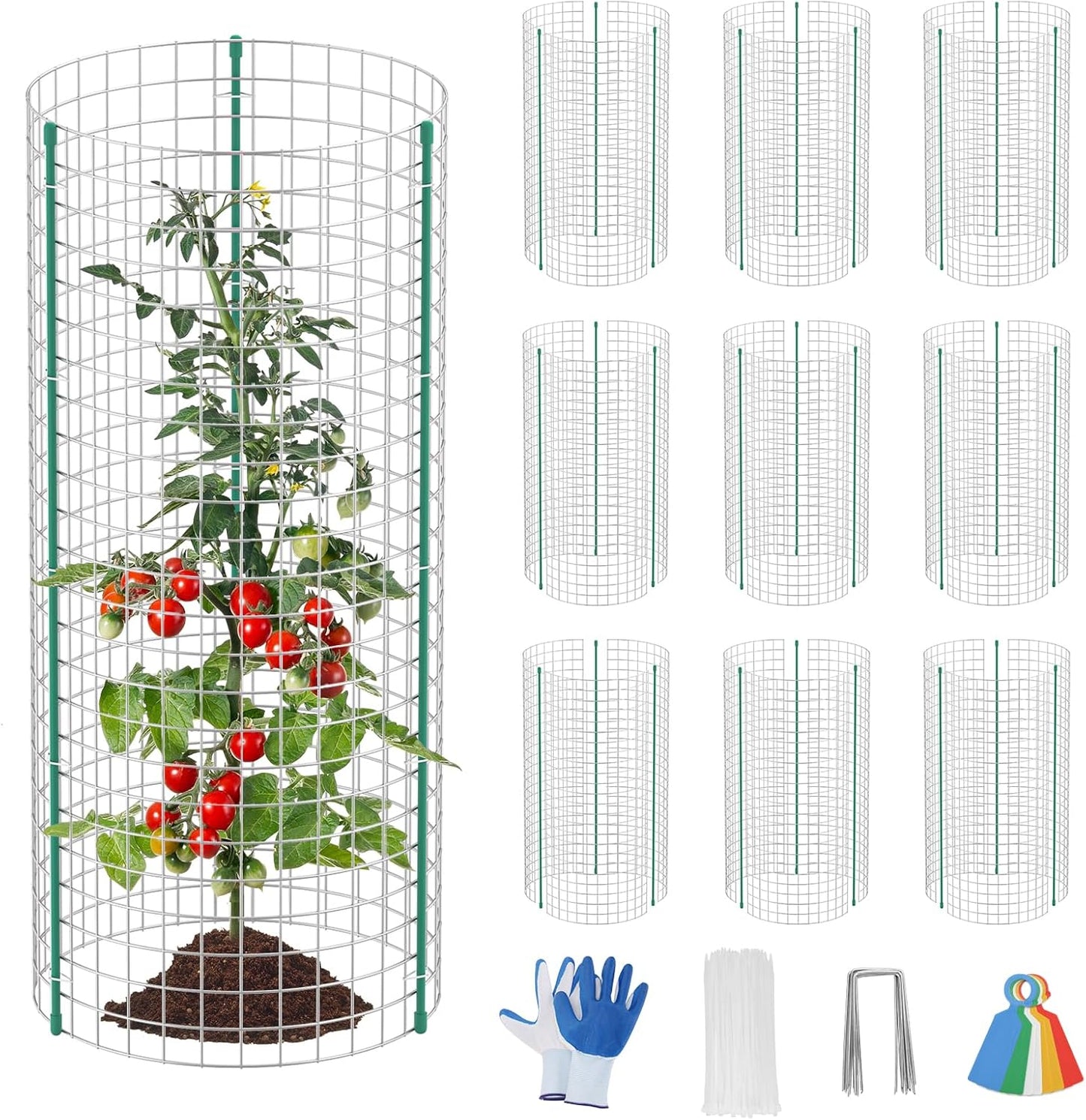 10 Set Plant Protectors from Animals, Galvanized Plant Cages for Outdoor