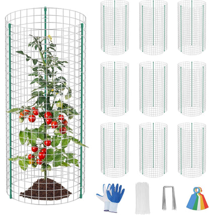 10 Set Plant Protectors from Animals, Galvanized Plant Cages for Outdoor