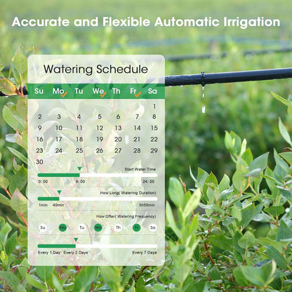 WiFi Hose Timer with Brass Inlet, 2-Zone Sprinkler Timer for Irrigation