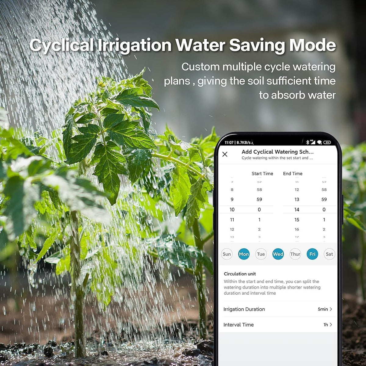 WiFi Hose Timer with Brass Inlet, 2-Zone Sprinkler Timer for Irrigation