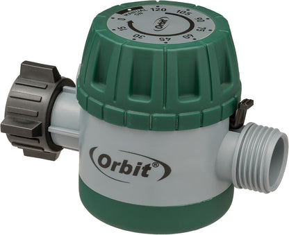 Mechanical Water Timer - Adjustable Irrigation Shutoff for Lawn & Garden Watering - Battery-Free Clockwork Hose Faucet Timer with Easy Grip Dial & Manual Bypass - 62034
