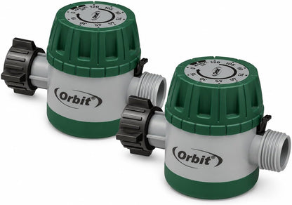 Mechanical Water Timer - Adjustable Irrigation Shutoff for Lawn & Garden Watering - Battery-Free Clockwork Hose Faucet Timer with Easy Grip Dial & Manual Bypass - 62034