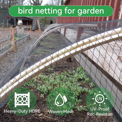 Bird Netting 7.5x65 FT 1/2 Inch Mesh Heavy Duty Woven Mesh Netting