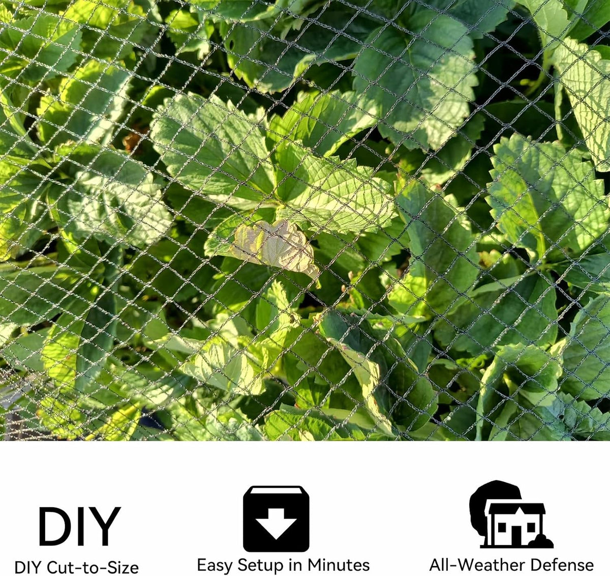 Bird Netting 7.5x65 FT 1/2 Inch Mesh Heavy Duty Woven Mesh Netting