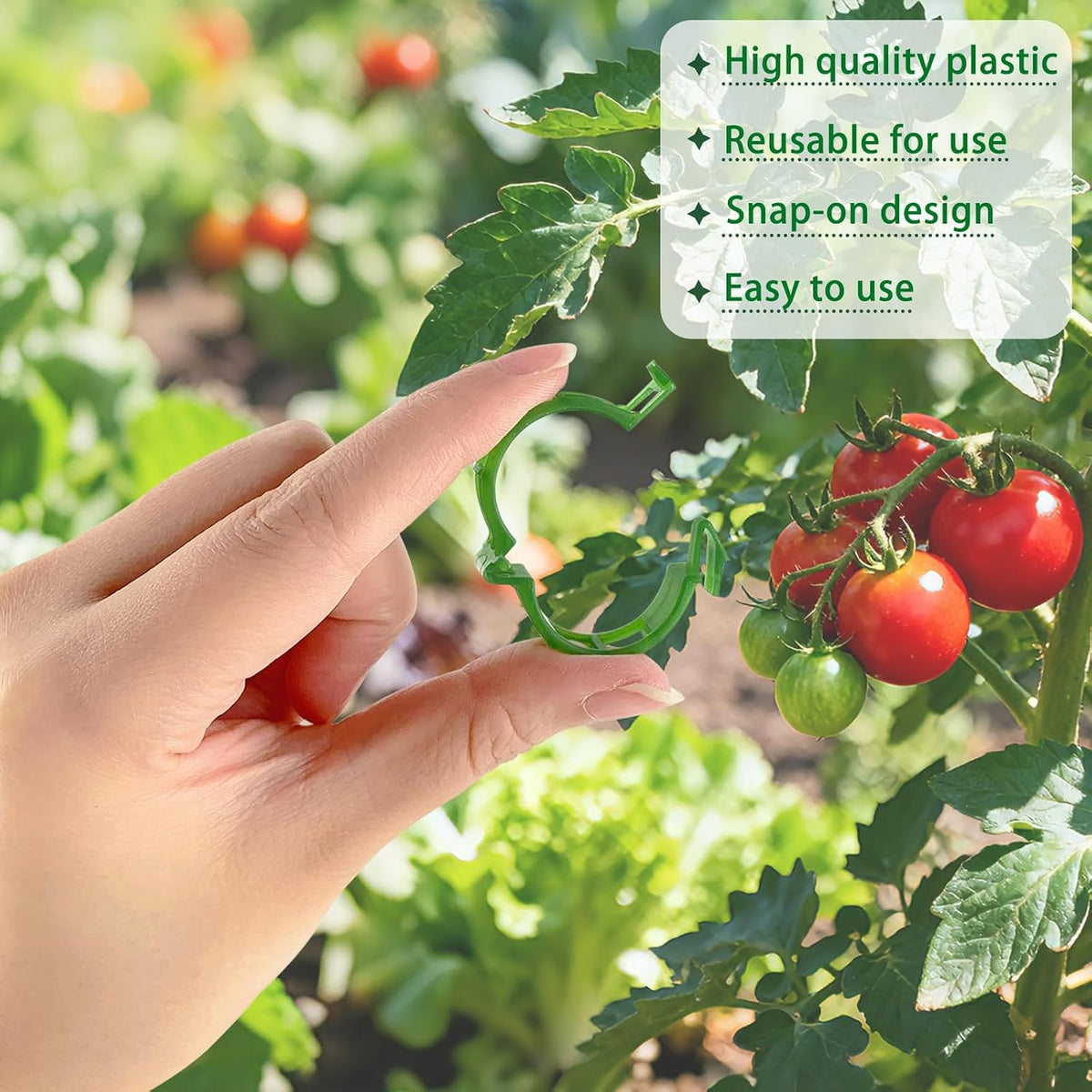 100PCS Plant Support Clips, Plastic Garden Clips for Climbing Plants, Tomato and Cucumber Support Clips for Greenhouse and Outdoor Use