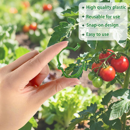 100PCS Plant Support Clips, Plastic Garden Clips for Climbing Plants, Tomato and Cucumber Support Clips for Greenhouse and Outdoor Use