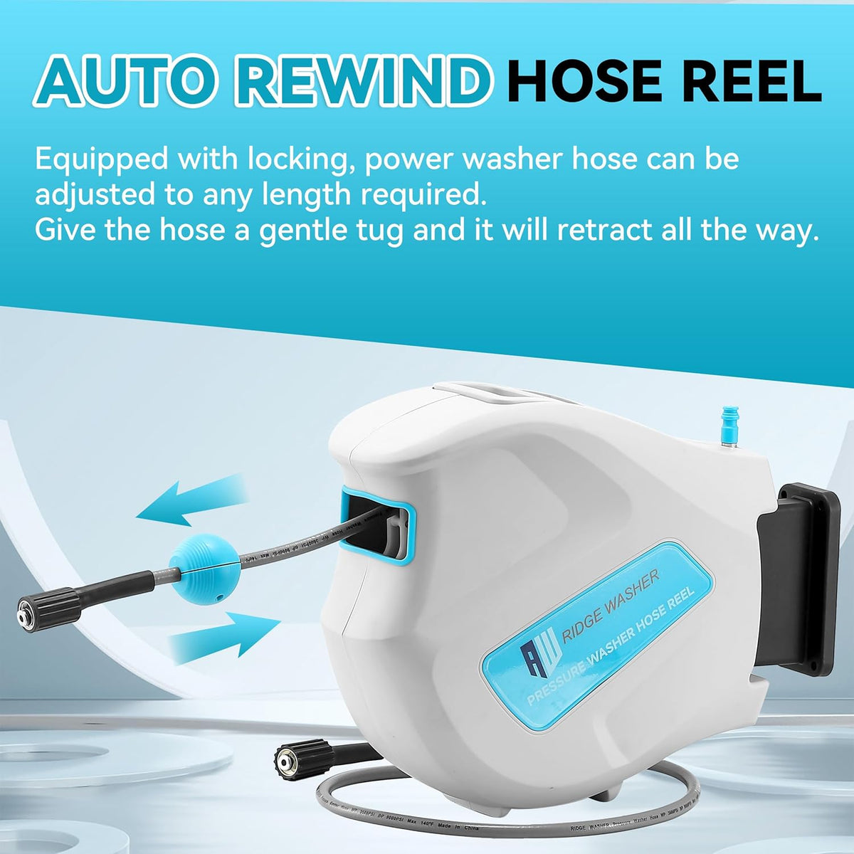 Pressure Washer Hose Reel, 65 FT X 1/4''