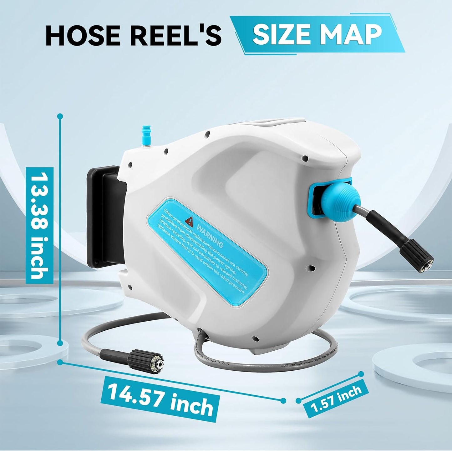 Pressure Washer Hose Reel, 65 FT X 1/4''