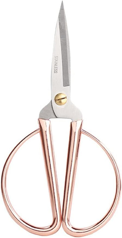 6 Inch All Stainless Steel Sewing Scissors, Sharp Tailor Scissors for Embroidery, Sewing, Craft, DIY Art Work & Daily Use for Home Office School Rose Gold