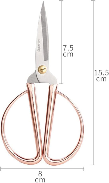 6 Inch All Stainless Steel Sewing Scissors, Sharp Tailor Scissors for Embroidery, Sewing, Craft, DIY Art Work & Daily Use for Home Office School Rose Gold