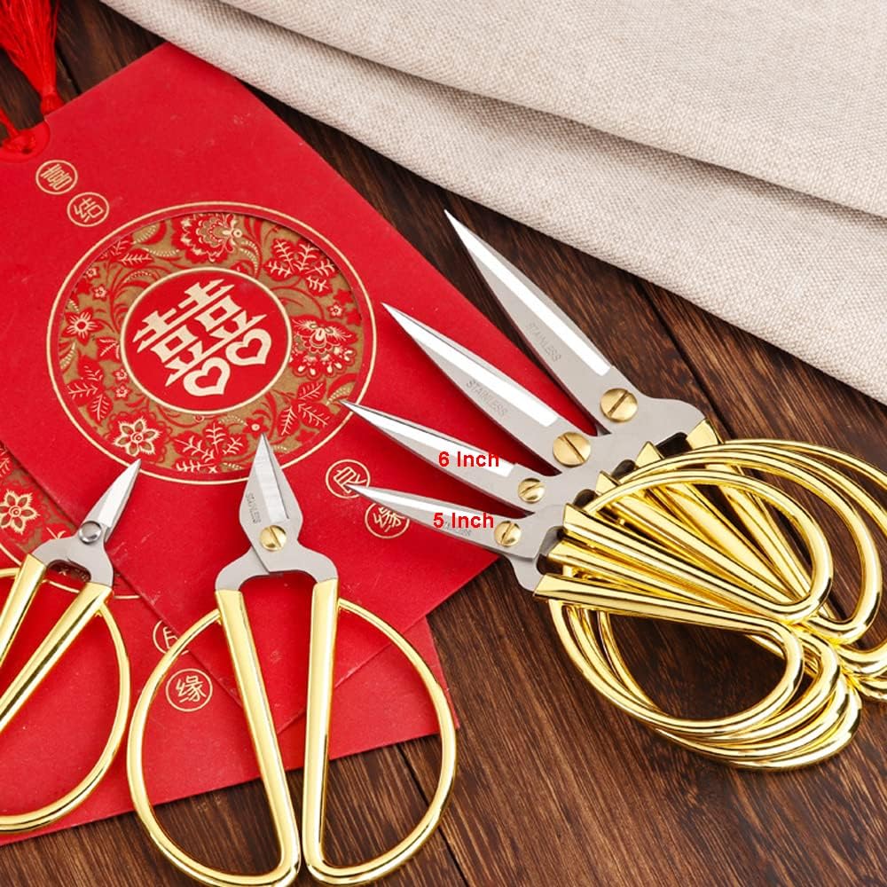 6 Inch All Stainless Steel Sewing Scissors, Sharp Tailor Scissors for Embroidery, Sewing, Craft, DIY Art Work & Daily Use for Home Office School Rose Gold