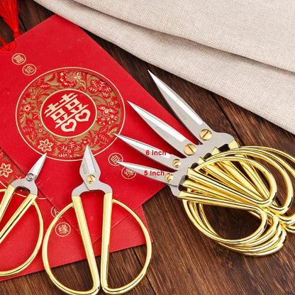 6 Inch All Stainless Steel Sewing Scissors, Sharp Tailor Scissors for Embroidery, Sewing, Craft, DIY Art Work & Daily Use for Home Office School Rose Gold