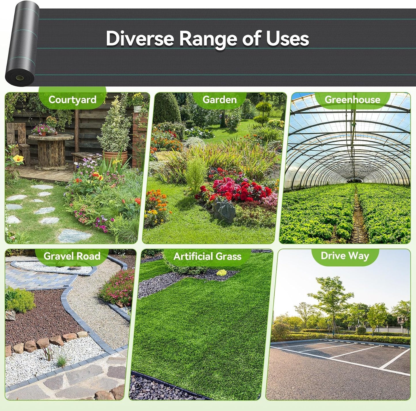 iropro Weed Barrier Fabric 4ft x 300ft Heavy Duty Landscape Fabric