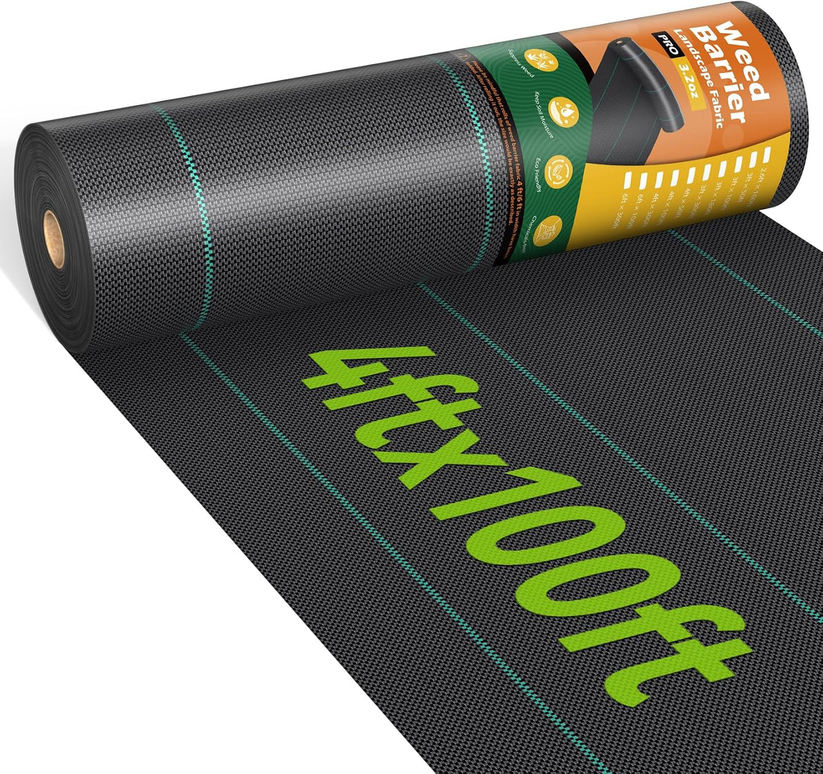 iropro Weed Barrier Fabric 4ft x 300ft Heavy Duty Landscape Fabric
