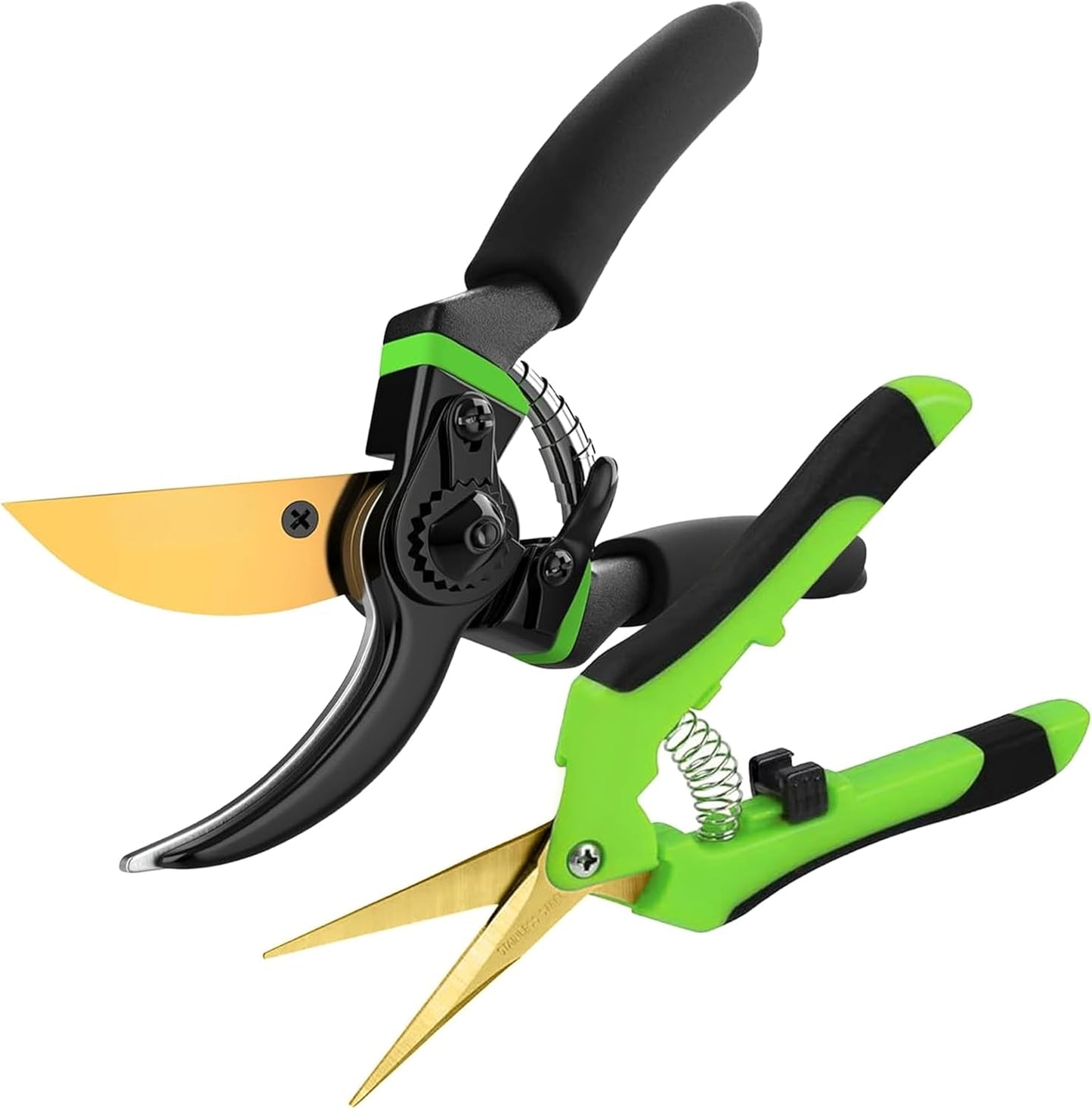 Ultra Sharp Japanese Steel Pruning Shears - Cuts 3X Easier, Weak Hand Arthritis Clippers, Rust-Resistant Titanium Coated Pruner, Effortlessly Cuts 3/4 Inch