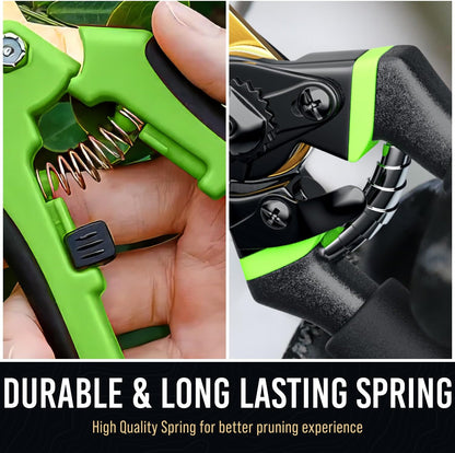 Ultra Sharp Japanese Steel Pruning Shears - Cuts 3X Easier, Weak Hand Arthritis Clippers, Rust-Resistant Titanium Coated Pruner, Effortlessly Cuts 3/4 Inch