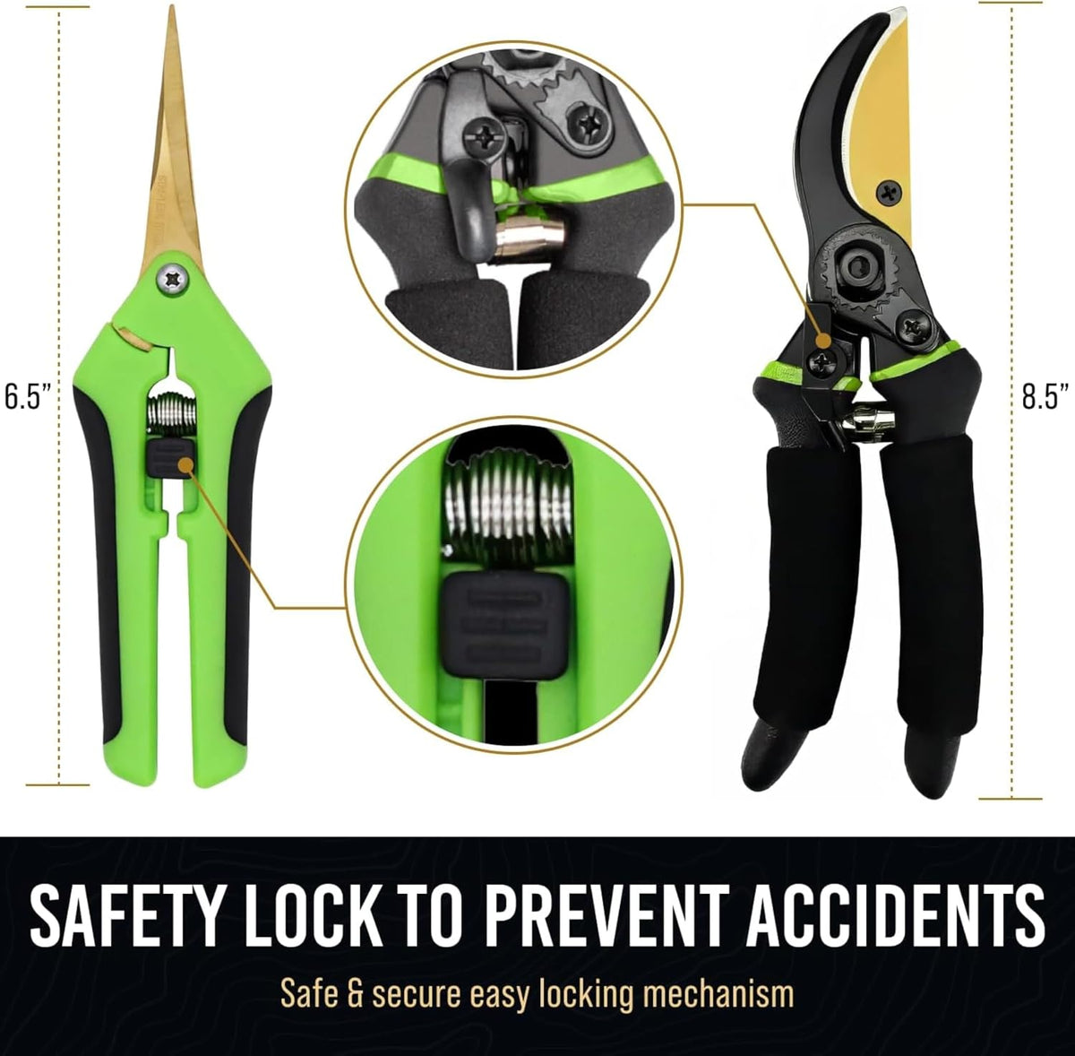 Ultra Sharp Japanese Steel Pruning Shears - Cuts 3X Easier, Weak Hand Arthritis Clippers, Rust-Resistant Titanium Coated Pruner, Effortlessly Cuts 3/4 Inch