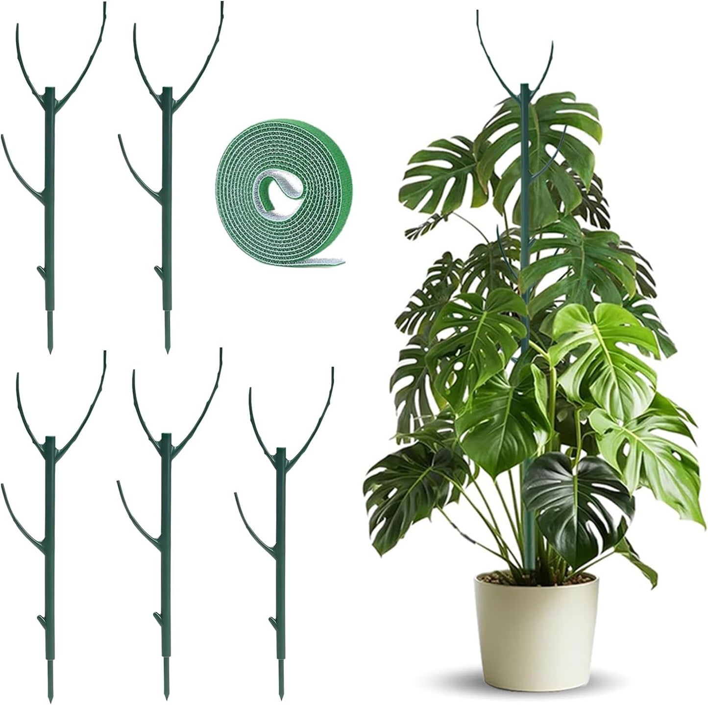 5 Pack Adjustable Plant Support Stakes Stackable Indoor/Outdoor Support Stakes Ideal for Supporting Monstera and Climbing Plants Gardening Accessories Perfect Alternative to Traditional Plant Stakes