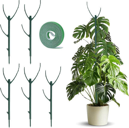 5 Pack Adjustable Plant Support Stakes Stackable Indoor/Outdoor Support Stakes Ideal for Supporting Monstera and Climbing Plants Gardening Accessories Perfect Alternative to Traditional Plant Stakes