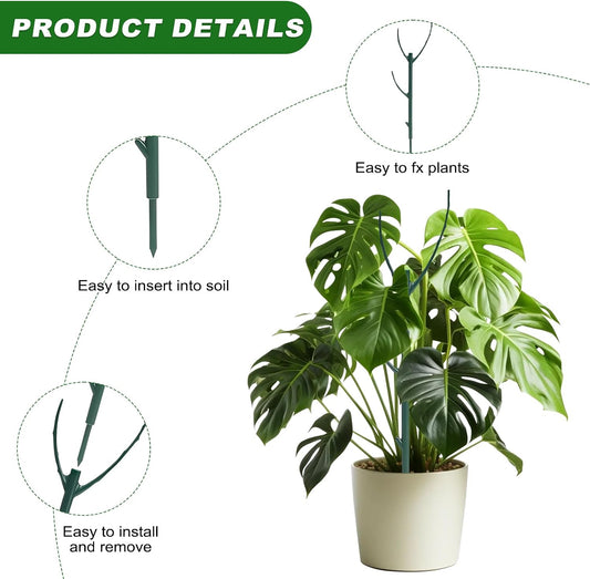 5 Pack Adjustable Plant Support Stakes Stackable Indoor/Outdoor Support Stakes Ideal for Supporting Monstera and Climbing Plants Gardening Accessories Perfect Alternative to Traditional Plant Stakes