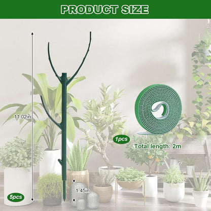 5 Pack Adjustable Plant Support Stakes Stackable Indoor/Outdoor Support Stakes Ideal for Supporting Monstera and Climbing Plants Gardening Accessories Perfect Alternative to Traditional Plant Stakes