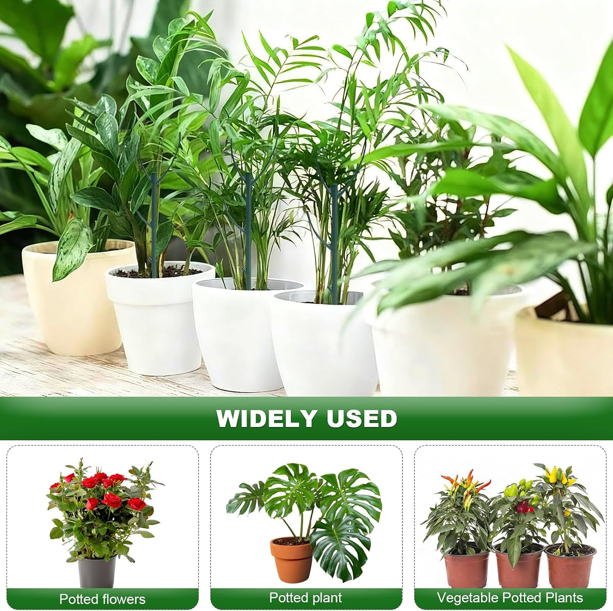 5 Pack Adjustable Plant Support Stakes Stackable Indoor/Outdoor Support Stakes Ideal for Supporting Monstera and Climbing Plants Gardening Accessories Perfect Alternative to Traditional Plant Stakes