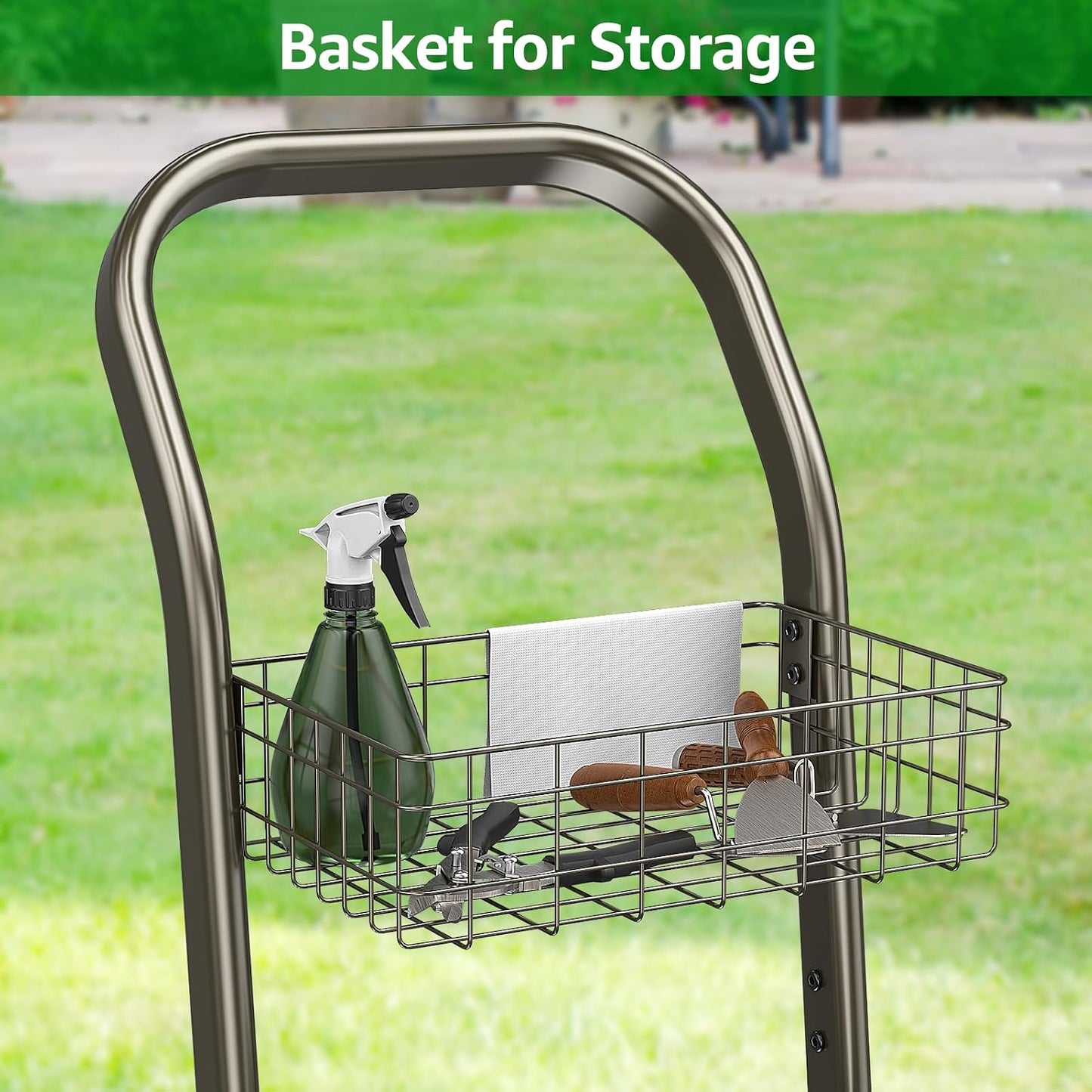 Garden Hose Reel Cart, Holds 200Ft 5/8" Hose, Easy Install