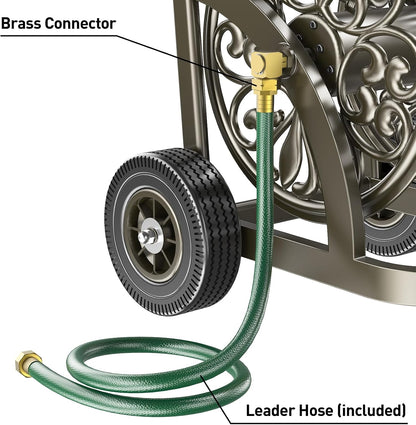 Garden Hose Reel Cart, Holds 200Ft 5/8" Hose, Easy Install