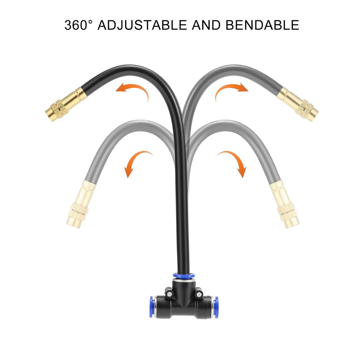 50 FT Drip Irrigation System 5/16 Inch Tubing with 16 Nozzles, Automatic Watering Misting System, Adjustable Sprinkler for Garden, Lawn, Plants, and Raised Bed