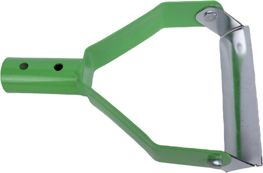 Garden Stirrup Hoe Hand Forged Carbon Steel Mini Hoe Rake Grass Scraper for Weeding Loosening Soil Digging Planting with Hollow Trapezoidal Head (Green)