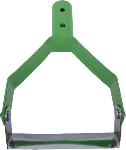 Garden Stirrup Hoe Hand Forged Carbon Steel Mini Hoe Rake Grass Scraper for Weeding Loosening Soil Digging Planting with Hollow Trapezoidal Head (Green)