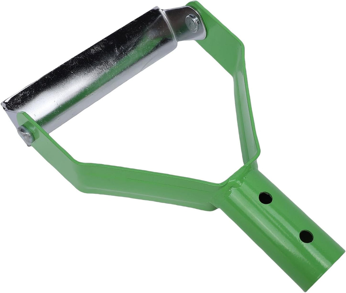 Garden Stirrup Hoe Hand Forged Carbon Steel Mini Hoe Rake Grass Scraper for Weeding Loosening Soil Digging Planting with Hollow Trapezoidal Head (Green)
