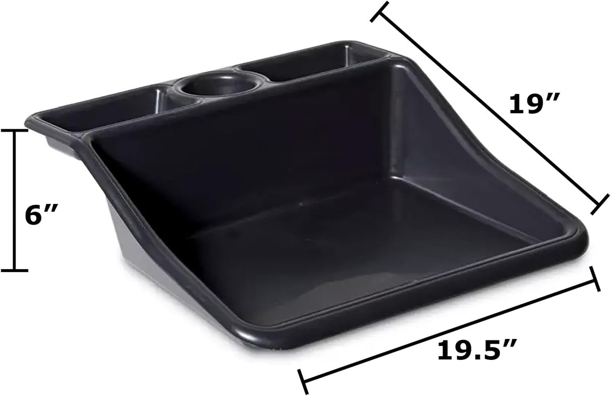 Garden Compact Tidy Tray – Black, 19" L x 19.5" W x 6" H – Sturdy One-Piece Potting Tray, Indoor/Outdoor Gardening, Recycled Plastic, Lightweight, Versatile Use