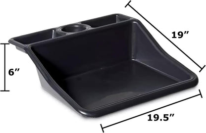 Garden Compact Tidy Tray – Black, 19" L x 19.5" W x 6" H – Sturdy One-Piece Potting Tray, Indoor/Outdoor Gardening, Recycled Plastic, Lightweight, Versatile Use