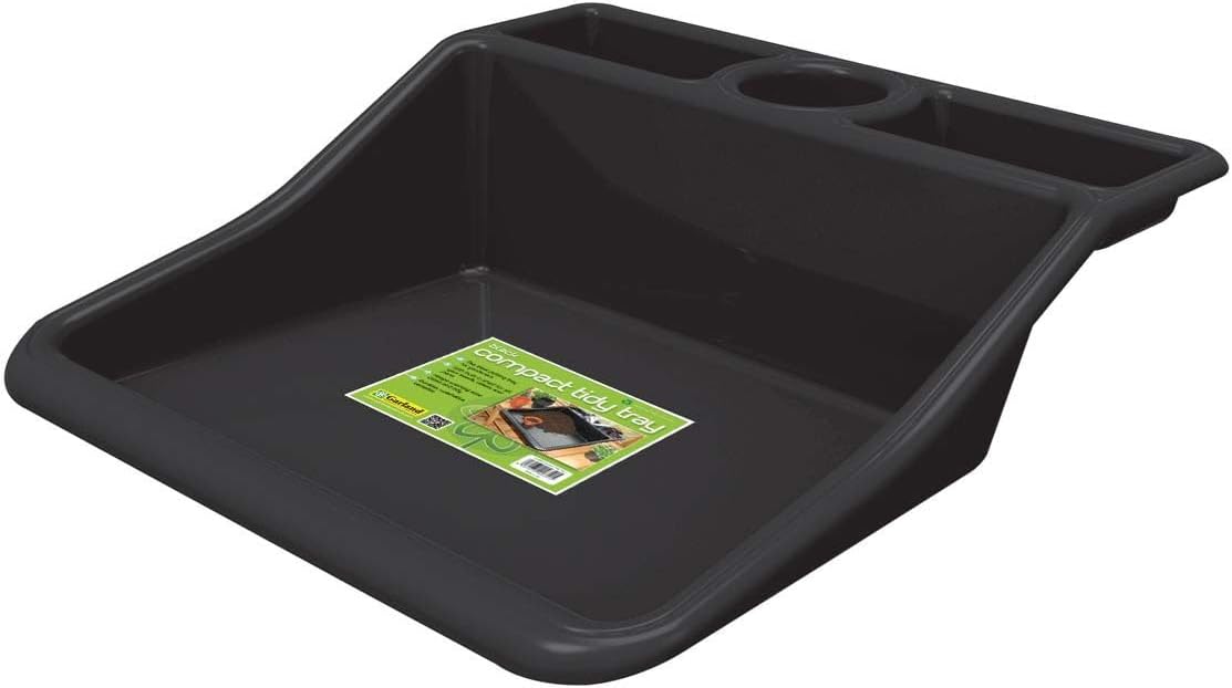 Garden Compact Tidy Tray – Black, 19" L x 19.5" W x 6" H – Sturdy One-Piece Potting Tray, Indoor/Outdoor Gardening, Recycled Plastic, Lightweight, Versatile Use