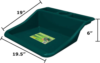 Garden Compact Tidy Tray – Black, 19" L x 19.5" W x 6" H – Sturdy One-Piece Potting Tray, Indoor/Outdoor Gardening, Recycled Plastic, Lightweight, Versatile Use
