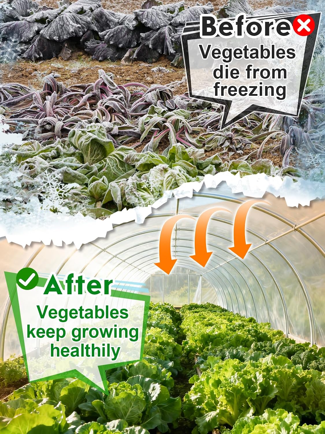 10 x 30ft Plant Covers Freeze Protection with 36 Clips