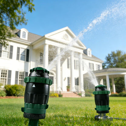 Gear Drive Sprinkler for Yard, Heavy Duty 5-Pattern 360 Degree Rotary Water Sprinkler with Spike Base, Durable Lawn Sprinkler with 3/4 Inch Adapters for Large Area Garden