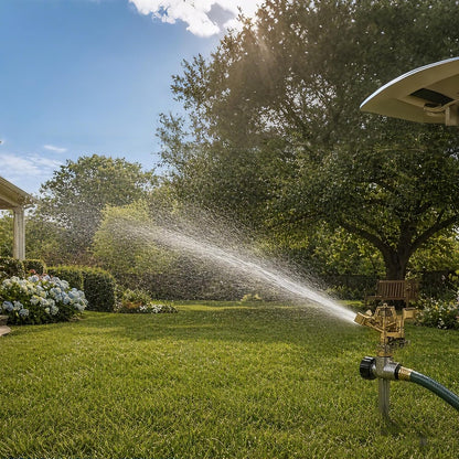 2 Pack Impact Lawn Sprinklers for Yard, Heavy Duty Water Sprinkler Head with Aluminum Alloy Spike Base, Adjustable Pulsating Sprinkler for Large Area Lawn Patio Garden