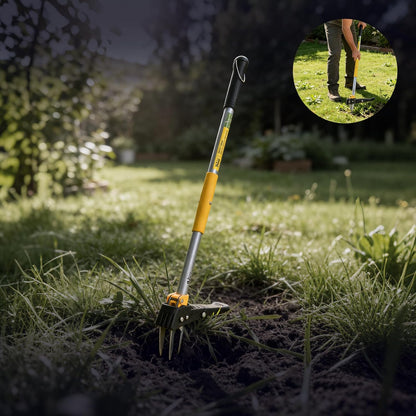 Stand Up Weed Puller Tool 3-Claw, Gardening Weeder, Hand Weeding Tool with 39" Long Ergonomic Handle Weeding Tool