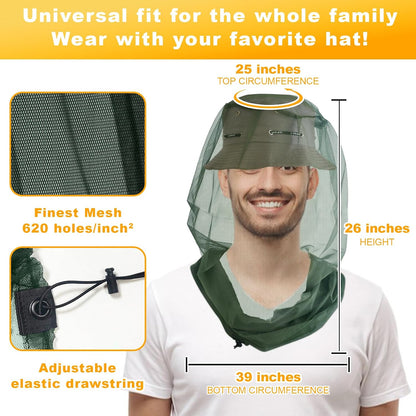 Mosquito Head Net for Insects 2 Pack, Fly & Bug Protection