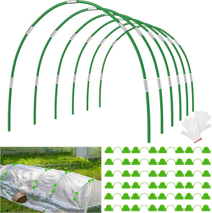 36 Pcs Garden Hoops, 6 Set of 8.4 Ft Long Fiberglass Garden Hoops for Raised Beds, Plant Stakes for Grow Tunnel Netting, Greenhouse Elevated Planting Shade Cover & Crop Row Bed Garden Stakes