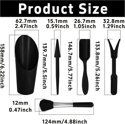 5Pcs Mini Succulent Tools Set, Plastic Garden Hand Tools Kit for Indoor Plant Care, Succulent Bonsai Miniature Garden Tool Set,Small Gardening Tools for Transplanting Digging Planting, Black