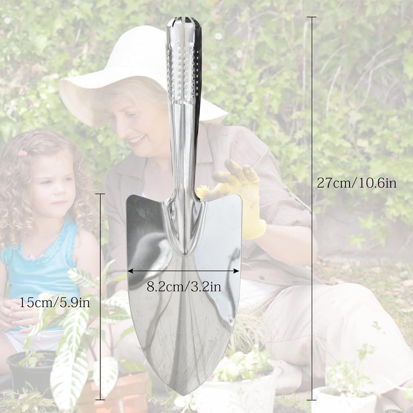 Zoyiancy Stainless Steel Square Garden Trowel for Digging Planting