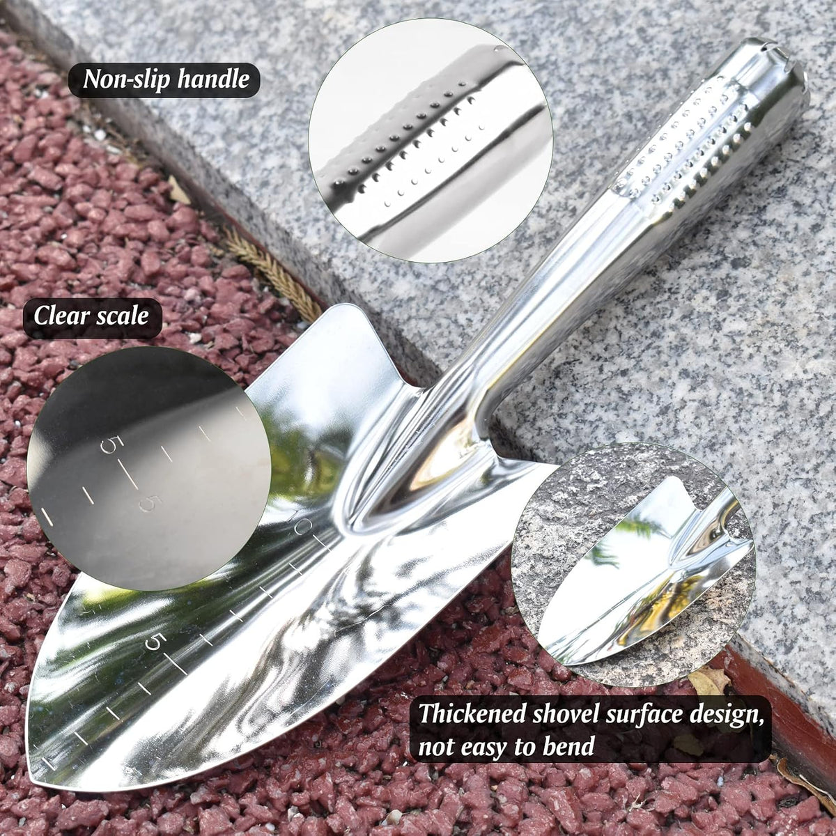 Zoyiancy Stainless Steel Square Garden Trowel for Digging Planting