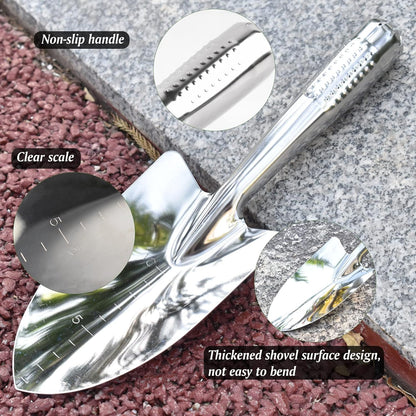 Zoyiancy Stainless Steel Square Garden Trowel for Digging Planting