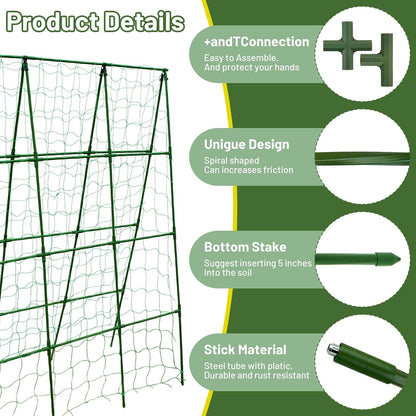 Large A-Frame Garden Trellis for Tomatoes, Cucumbers & Heavy Climbing Plants - Rust-Resistant, Heavy-Duty Steel, Perfect for Outdoor Gardens & Vertical Gardening(47" W x 63" H)